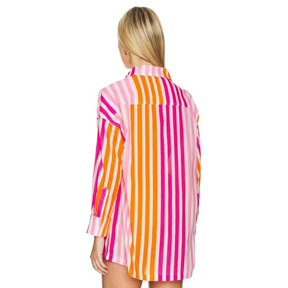 Beach Riot Alexa Top Size Small/Medium Button Front Long Sleeve Sunset Stripes - Picture 2 of 8